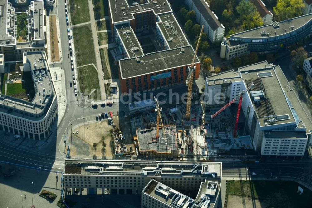 Dresden aus der Vogelperspektive: Bürogebäude des Geschäftshauses VauVau in Dresden im Bundesland Sachsen, Deutschland