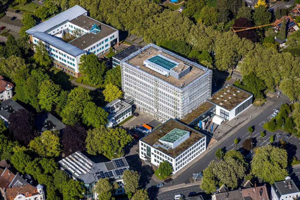 Unna von oben - Bürogebäude der Kreisverwaltung Unna in Unna im Bundesland Nordrhein-Westfalen, Deutschland