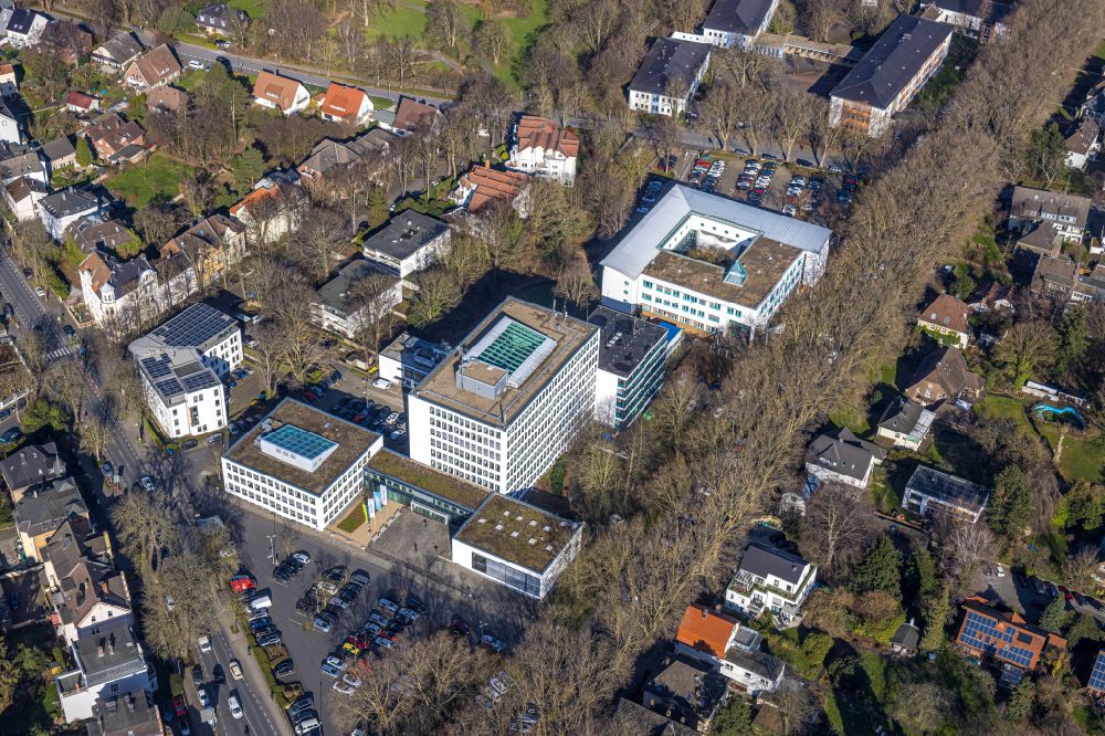 Unna aus der Vogelperspektive: Bürogebäude der Kreisverwaltung Unna in Unna im Bundesland Nordrhein-Westfalen, Deutschland