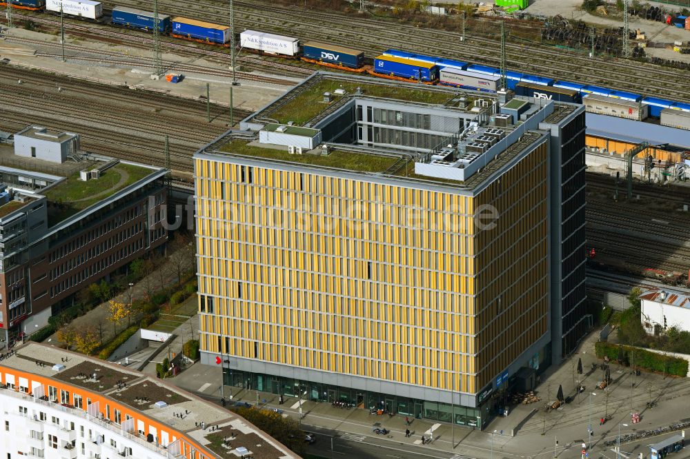 Luftbild München - Bürogebäude Laimer Würfel im Ortsteil Laim in München Laim im Bundesland Bayern, Deutschland