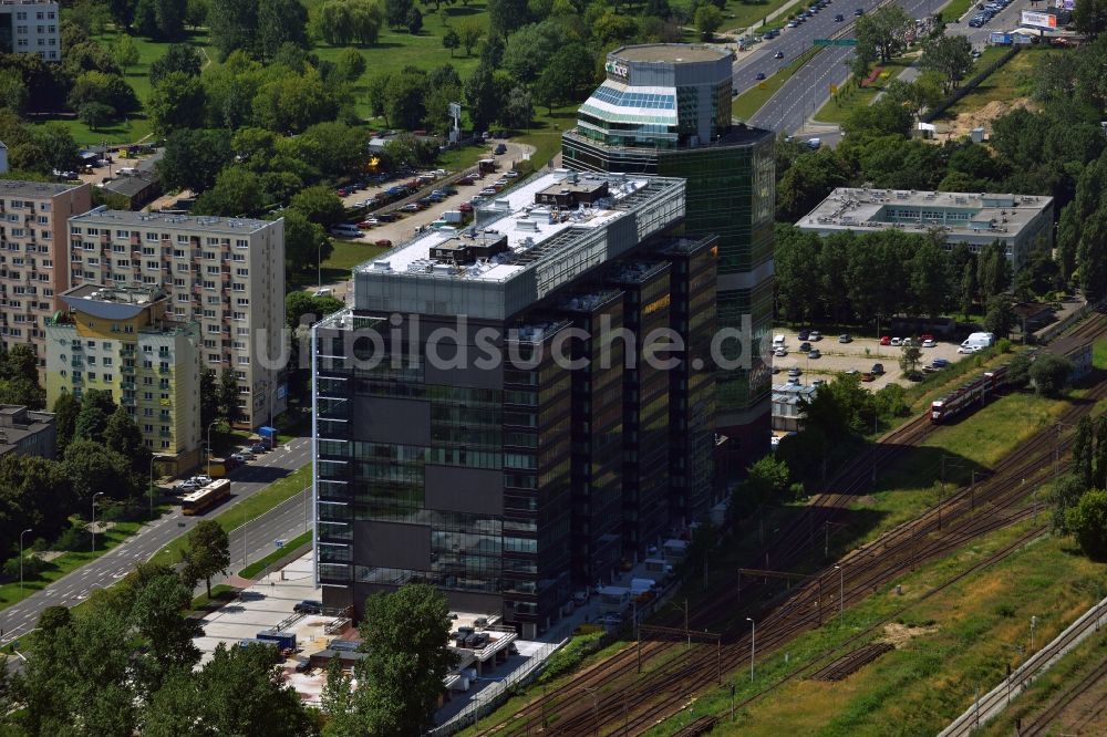 Luftbild Warschau - Bürogebäudekomplex Eurocentrum im Stadtteil Ochota in Warschau in Polen