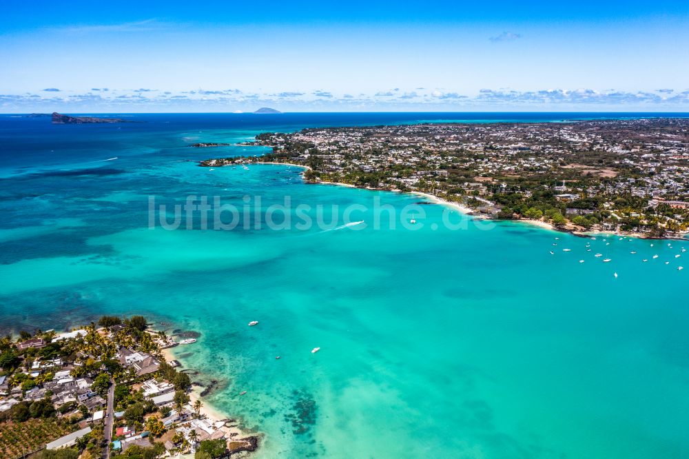 Luftaufnahme Grand Baie - Bucht entlang der Meeres- Küste Grand Bay in Grand Baie in Riviere du Rempart, Mauritius