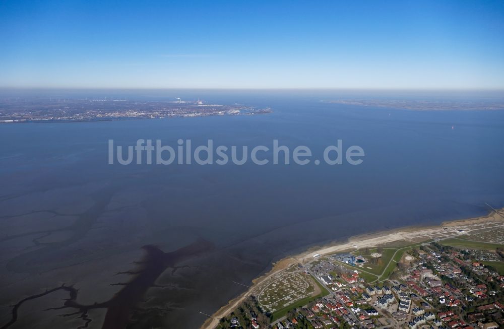 Luftbild Jade - Bucht entlang der Meeres- Küste Jadebusen in Jade im Bundesland Niedersachsen, Deutschland