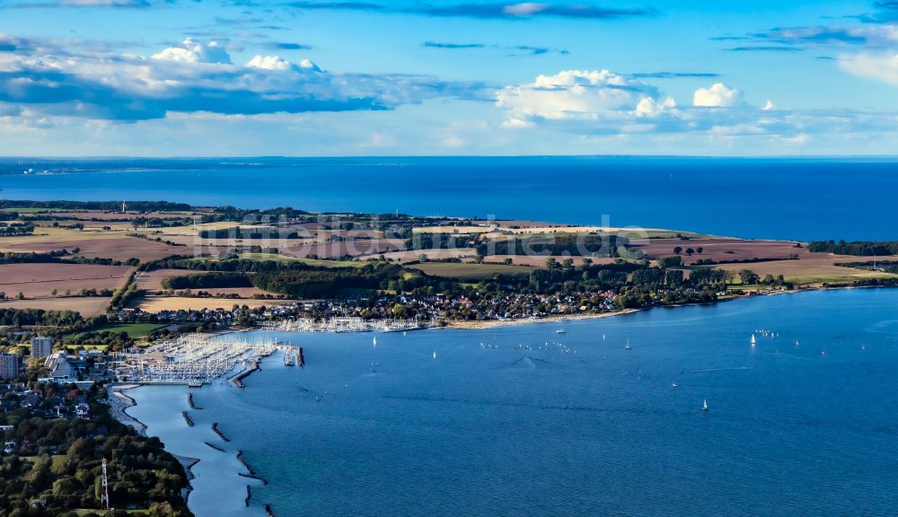 Luftbild Kiel - Bucht entlang der Meeres- Küste Schilksee und Strande in Kiel im Bundesland Schleswig-Holstein, Deutschland