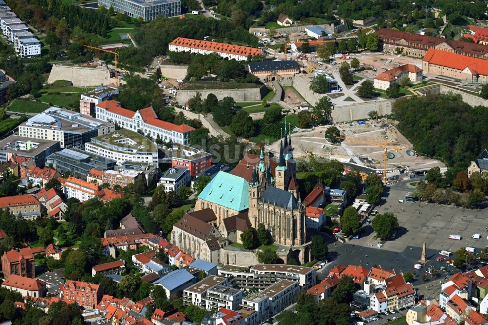 Luftaufnahme Erfurt - BUGA - Umbau der Festungsanlage Petersberg im Ortsteil Altstadt in Erfurt im Bundesland Thüringen, Deutschland