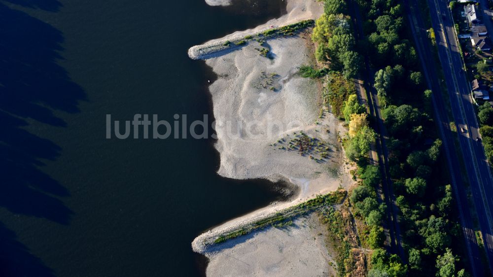 Luftbild Bad Honnef - Buhnen im Rhein bei Niedrigwasser bei Bad Honnef im Bundesland Nordrhein-Westfalen, Deutschland