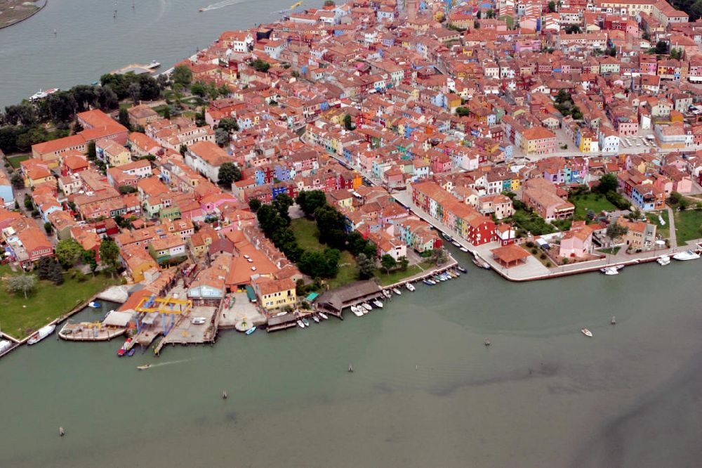 Venedig von oben - Burano in der Lagune von Venedig