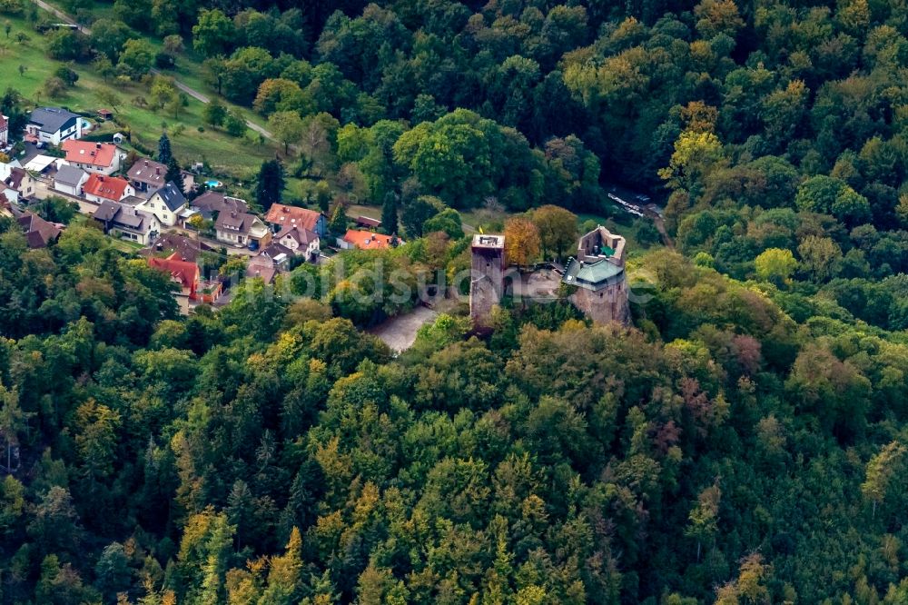Luftaufnahme Ebersteinburg - Burg Alt-Eberstein an der Rosenstraße in Ebersteinburg im Bundesland Baden-Württemberg, Deutschland