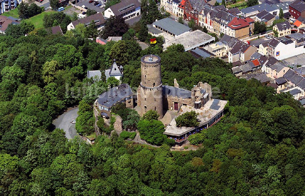 Bad Godesberg von oben - Burg Anlage der Godesburg in Bad Godesberg am Rhein im Bundesland Nordrhein-Westfalen