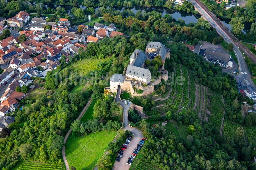 Bad Kreuznach aus der Vogelperspektive: Burg Ebernburg in Bad Münster am Stein Ebernburg im Bundesland Rheinland-Pfalz