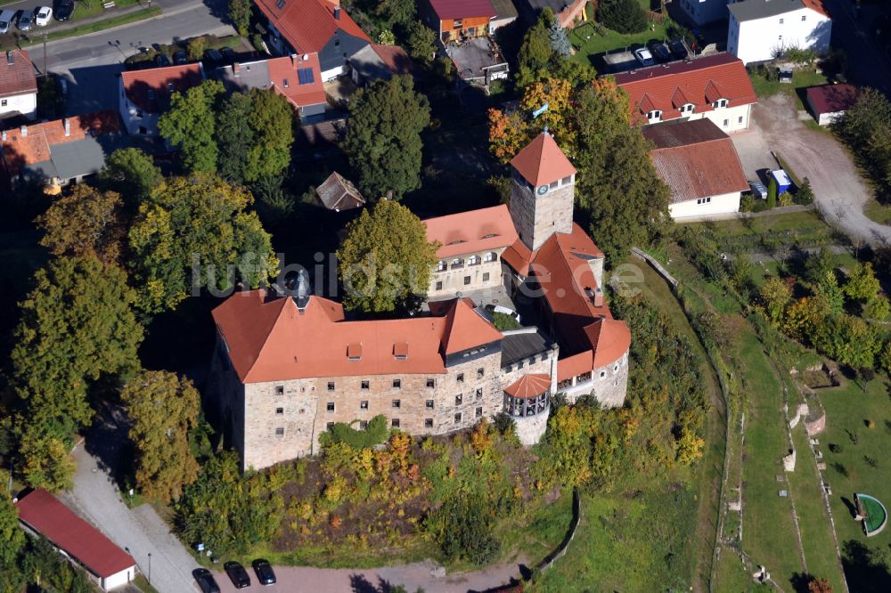 Elgersburg von oben - Burg in Elgersburg im Bundesland Thüringen, Deutschland