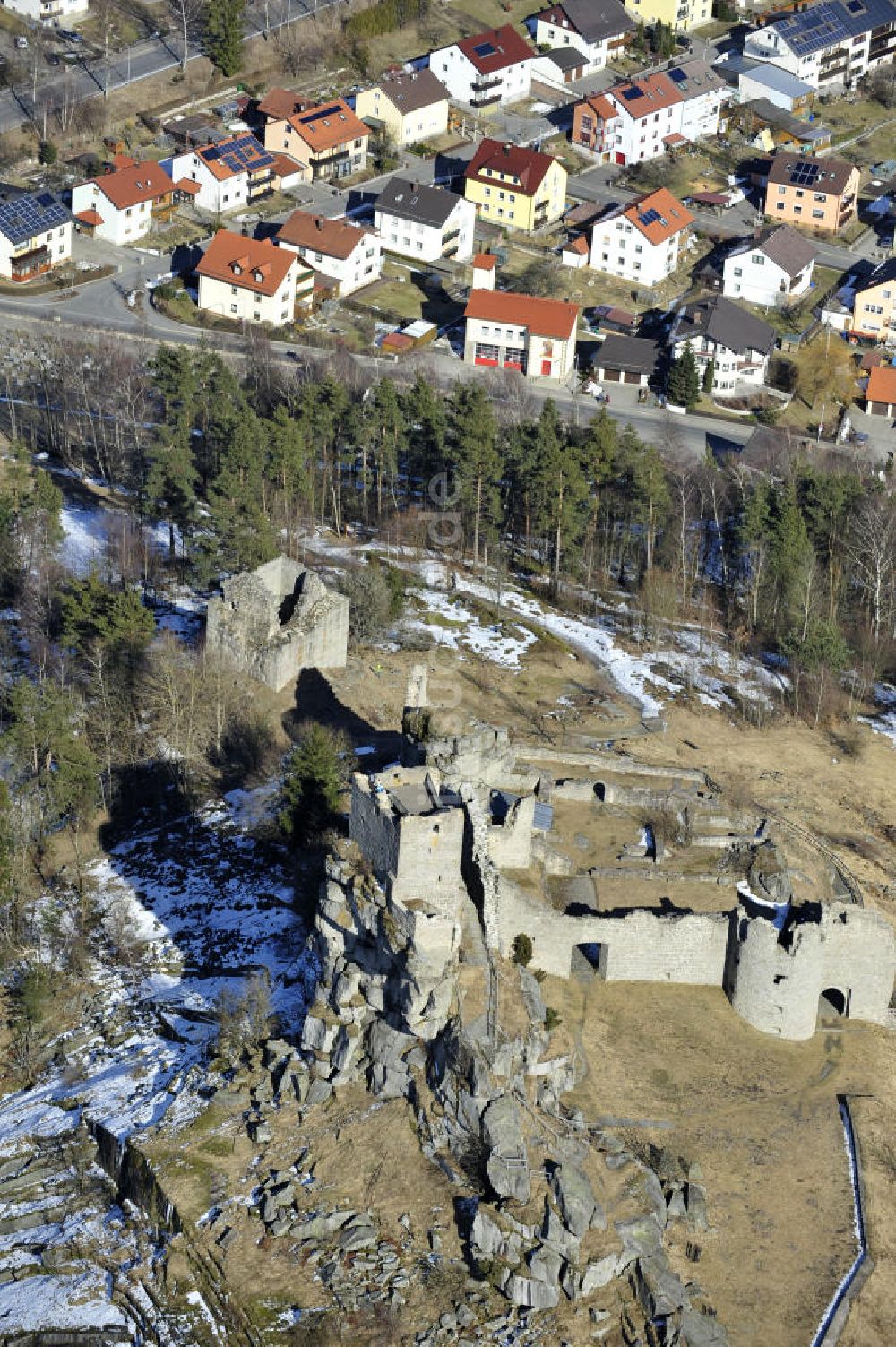Luftbild Flossenbürg - Burg Flossenbürg in Bayern