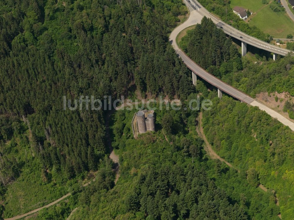 Luftaufnahme Frauenberg - Burg Frauenburg in Frauenberg im Bundesland Rheinland-Pfalz
