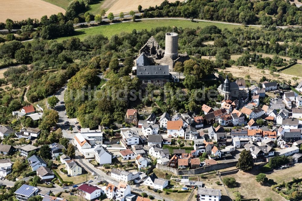 Wettenberg von oben - Burg Gleiberg in Wettenberg im Bundesland Hessen, Deutschland