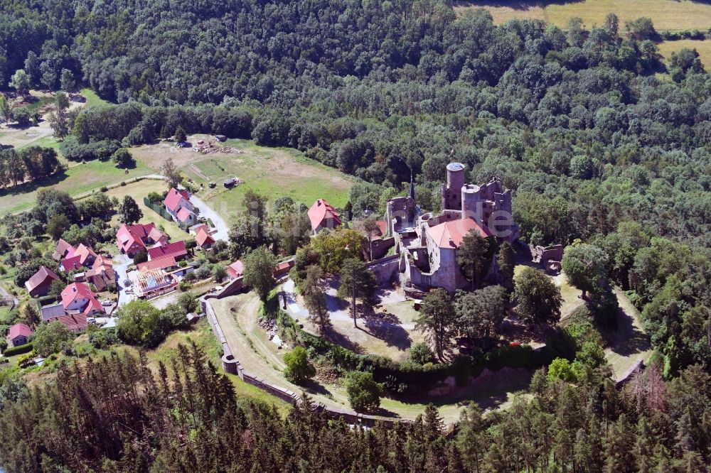 Luftaufnahme Bornhagen - Burg Hanstein in Bornhagen im Bundesland Thüringen, Deutschland