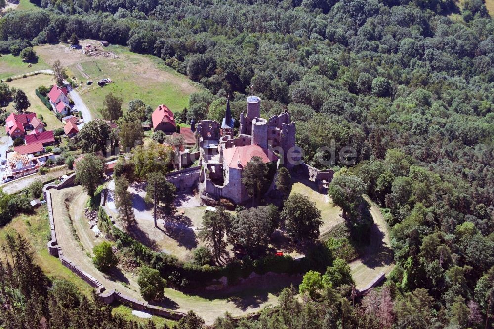 Bornhagen aus der Vogelperspektive: Burg Hanstein in Bornhagen im Bundesland Thüringen, Deutschland