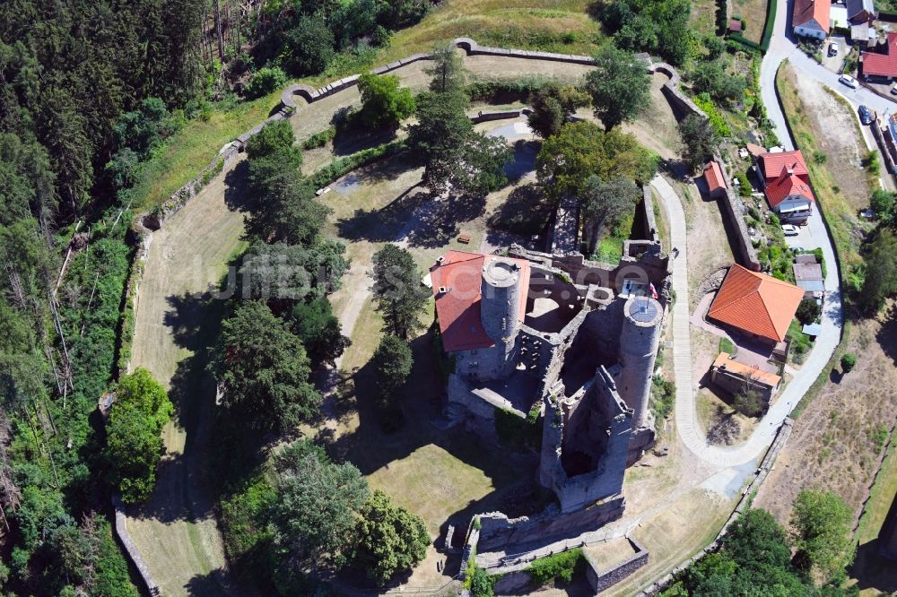 Luftaufnahme Bornhagen - Burg Hanstein in Bornhagen im Bundesland Thüringen, Deutschland