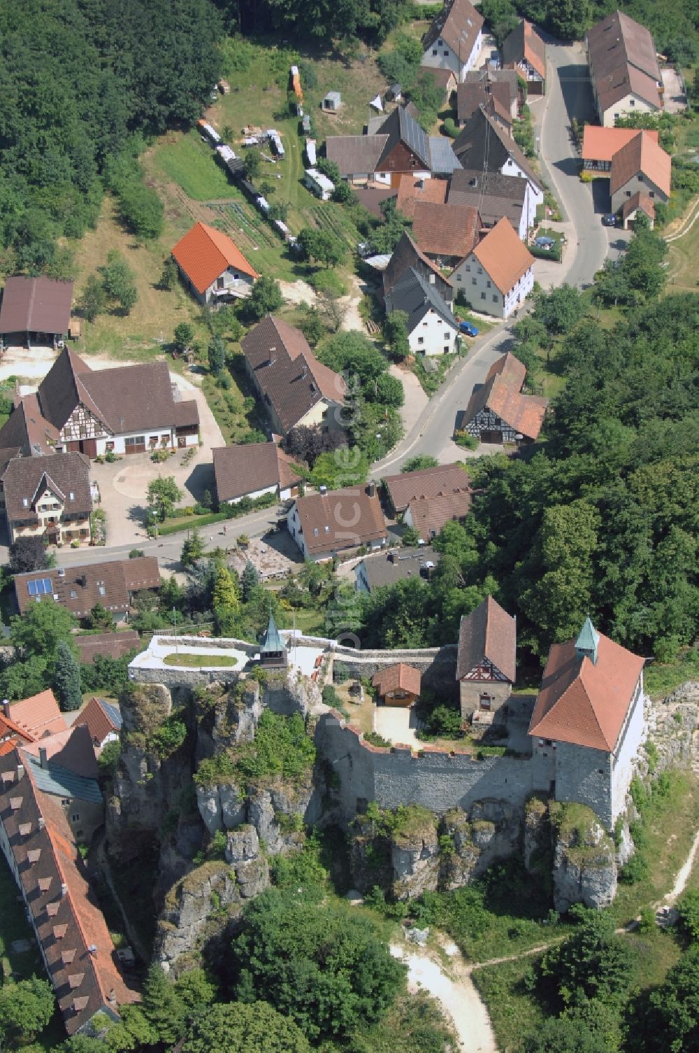 Luftbild Hohnstein - Burg in Hohnstein im Bundesland Sachsen, Deutschland