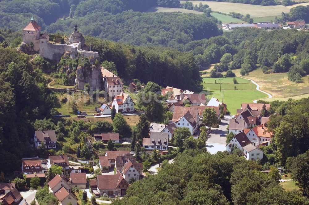 Hohnstein von oben - Burg in Hohnstein im Bundesland Sachsen, Deutschland