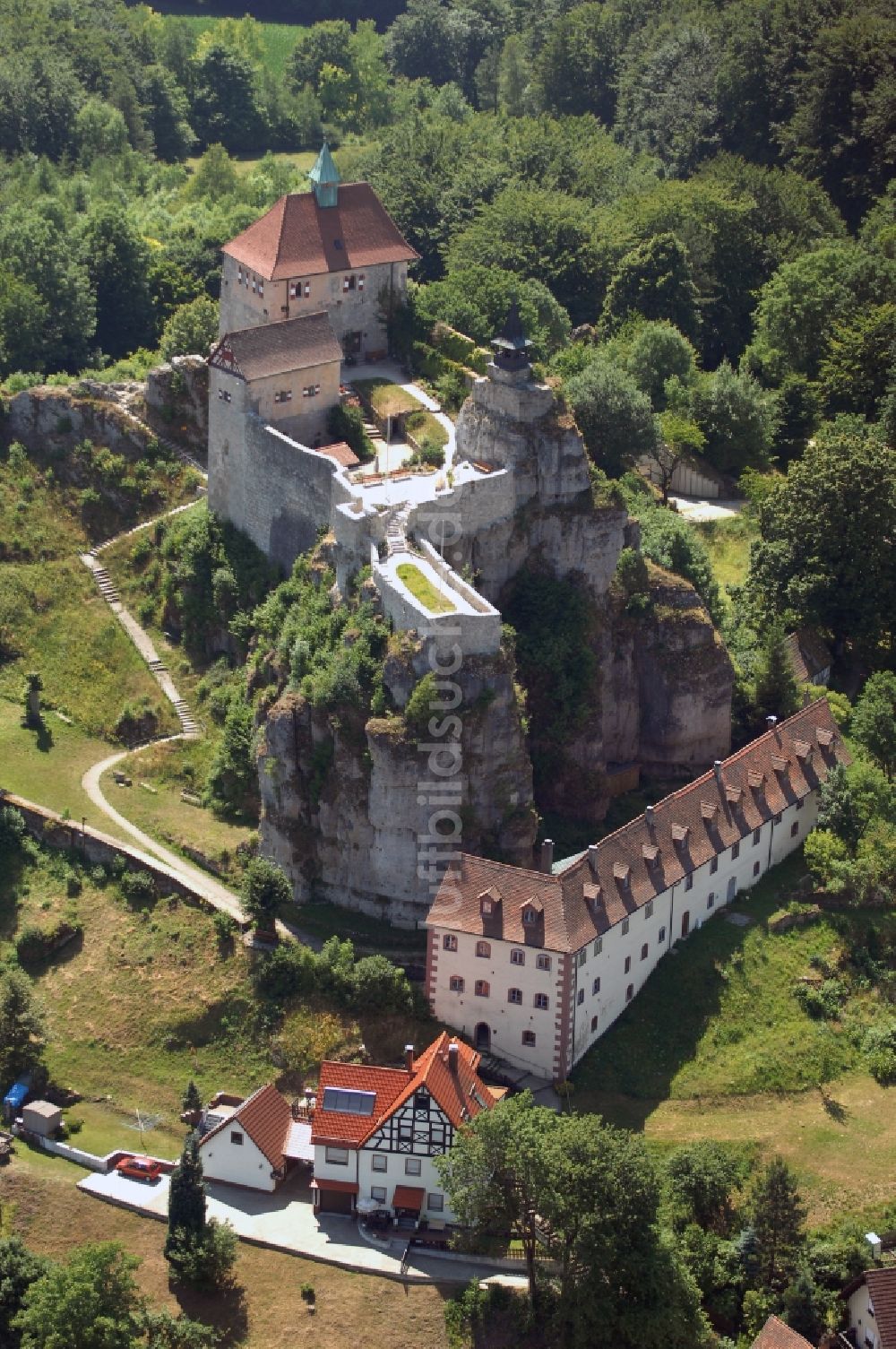 Luftbild Hohnstein - Burg in Hohnstein im Bundesland Sachsen, Deutschland