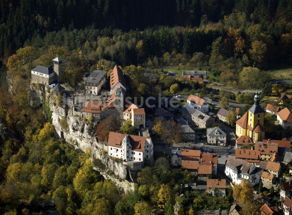 Luftbild Hohnstein - Burg Hohnstein in der Sächsischen Schweiz im Bundesland Sachsen