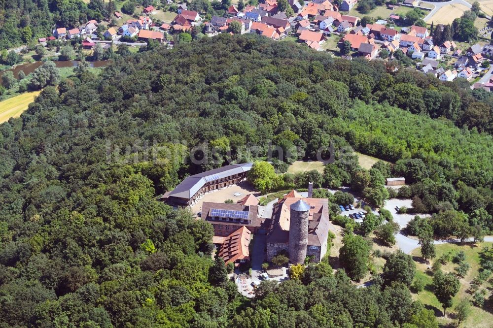 Witzenhausen aus der Vogelperspektive: Burg Ludwigstein in Witzenhausen im Bundesland Hessen, Deutschland