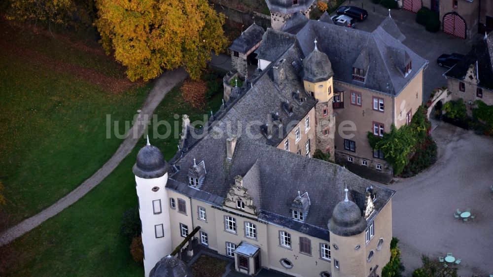 Luftaufnahme Namedy - Burg in Namedy im Bundesland Rheinland-Pfalz, Deutschland