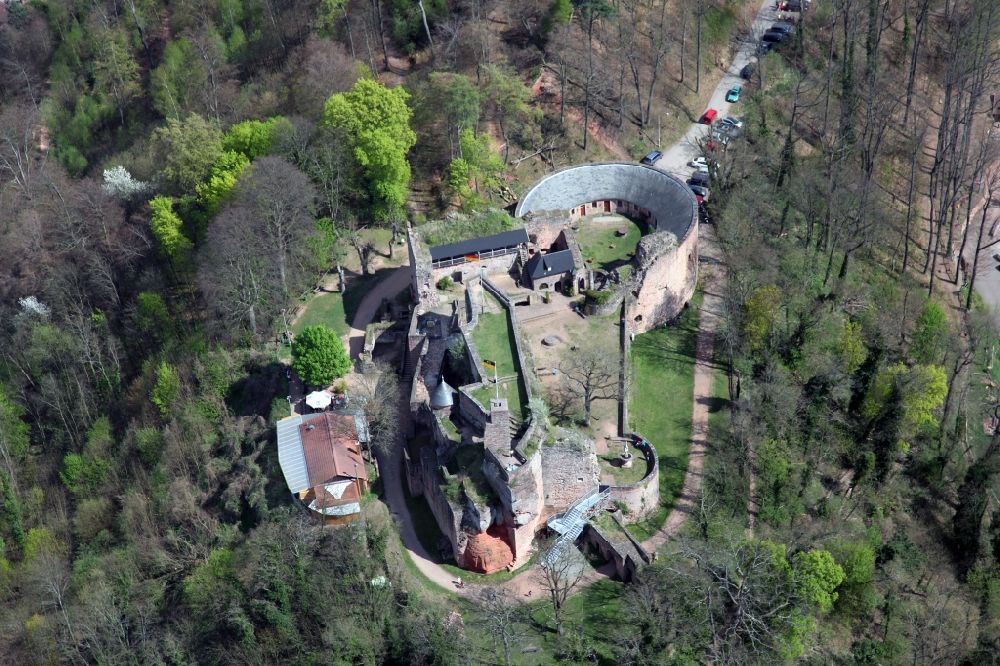 Landstuhl von oben - Burg Nanstein in Landstuhl im Bundesland Rheinland-Pfalz