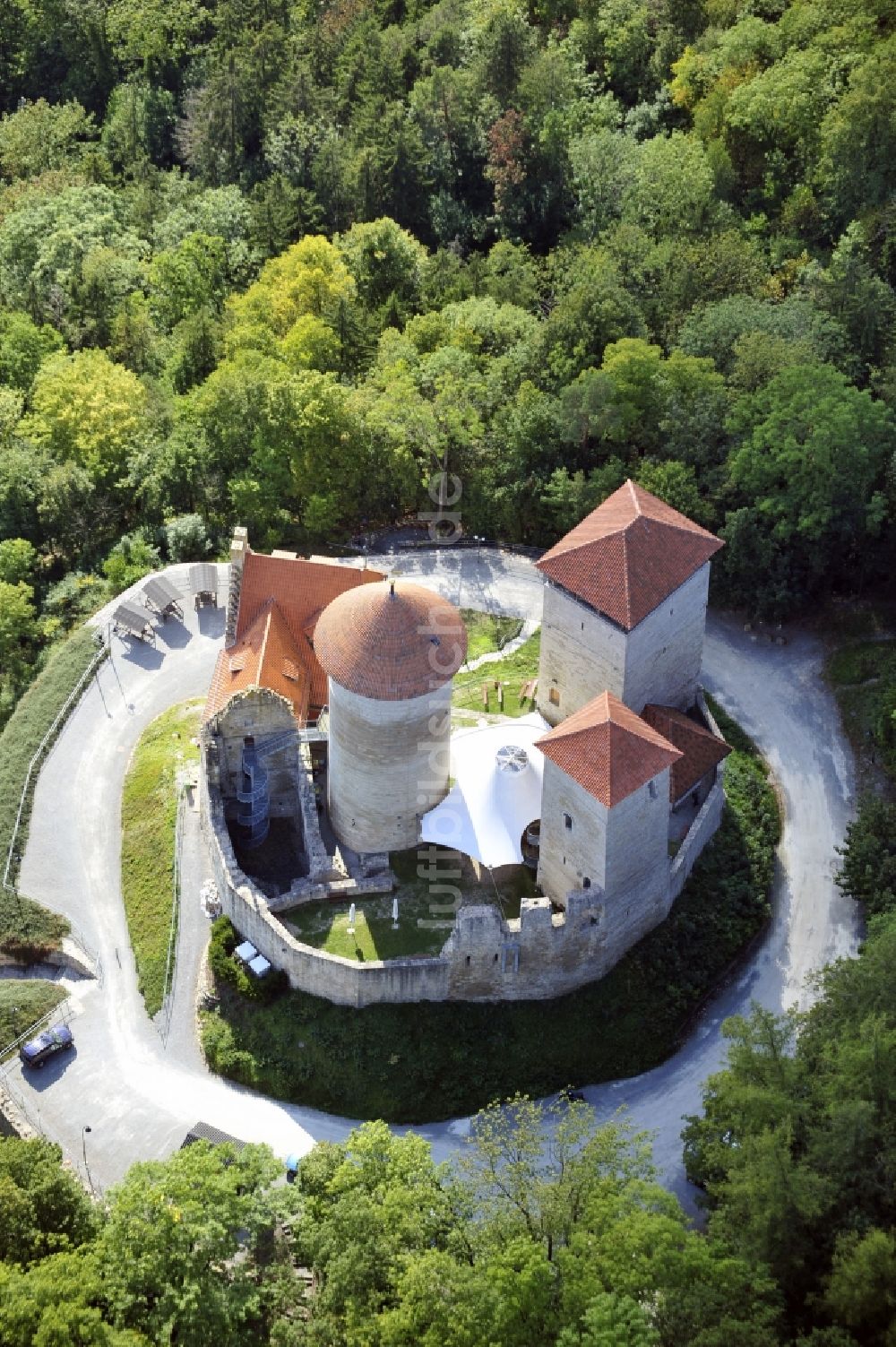 Treffurt aus der Vogelperspektive: Burg Normannstein in Treffurt im Bundesland Thüringen, Deutschland