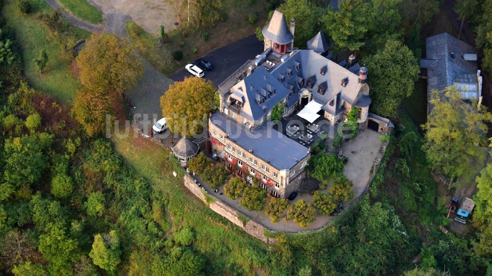 Ockenfels aus der Vogelperspektive: Burg Ockenfels in Ockenfels im Bundesland Rheinland-Pfalz, Deutschland