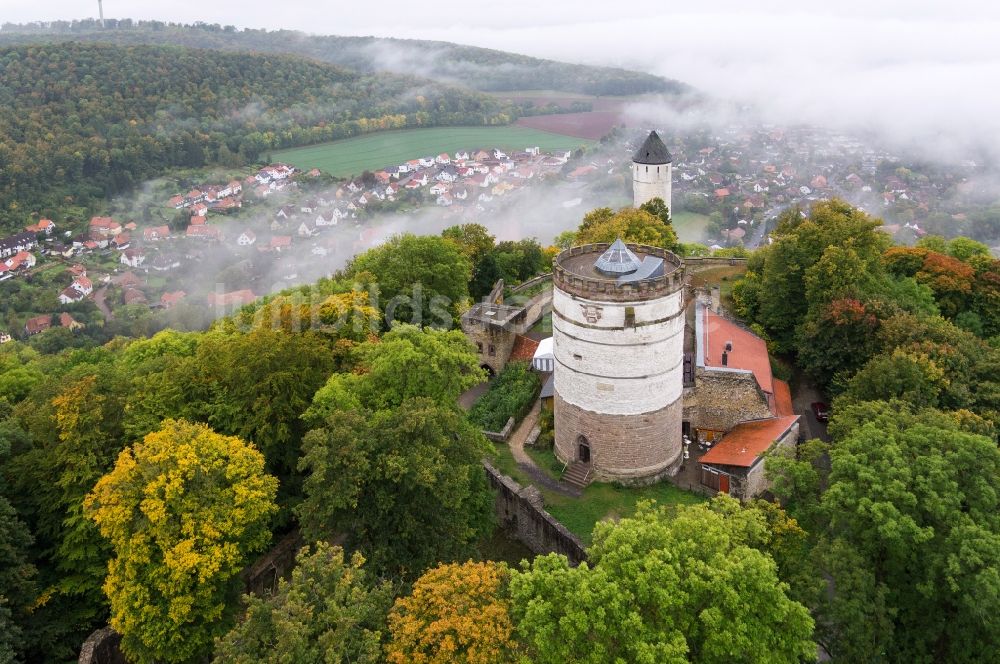 Bovenden von oben - Burg Plesse in Bovenden im Bundesland Niedersachsen