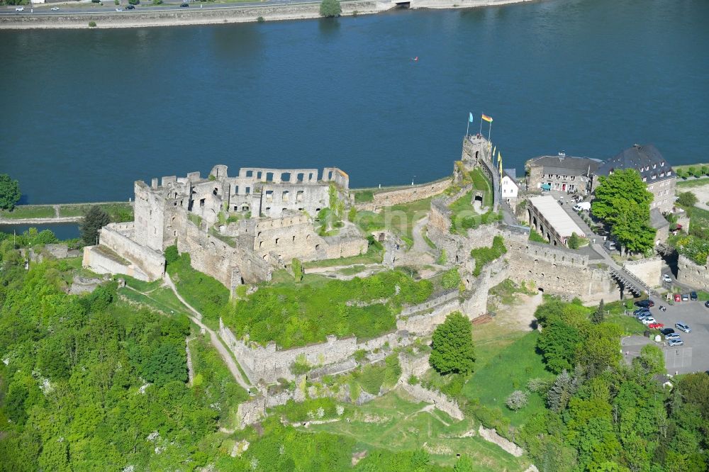 Luftbild Sankt Goar - Burg Rheinfels auf dem Schlossberg in Sankt Goar im Bundesland Rheinland-Pfalz, Deutschland