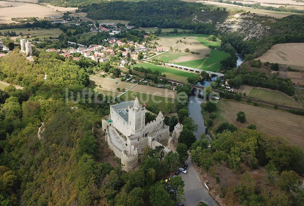 Luftbild Bad Kösen - Burg Rudelsburg in Bad Kösen im Bundesland Sachsen-Anhalt, Deutschland