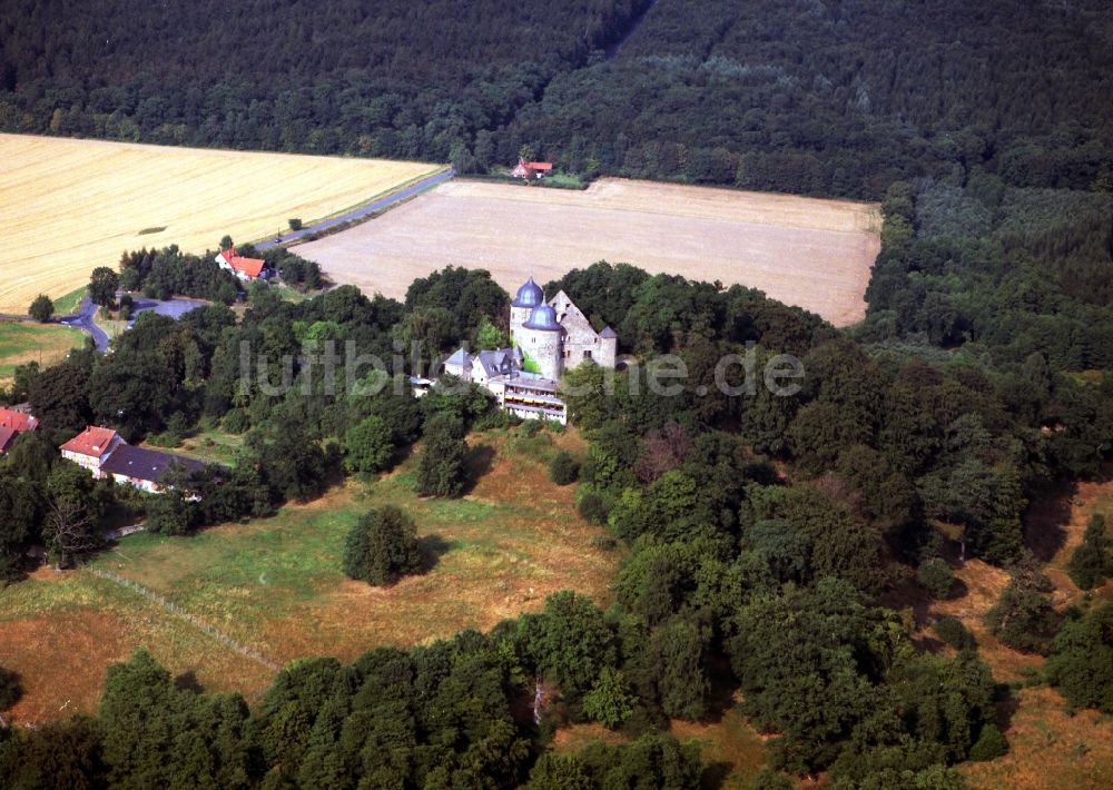 Luftaufnahme Hofgeismar - Burg Sababurg in Hofgeismar im Bundesland Hessen, Deutschland