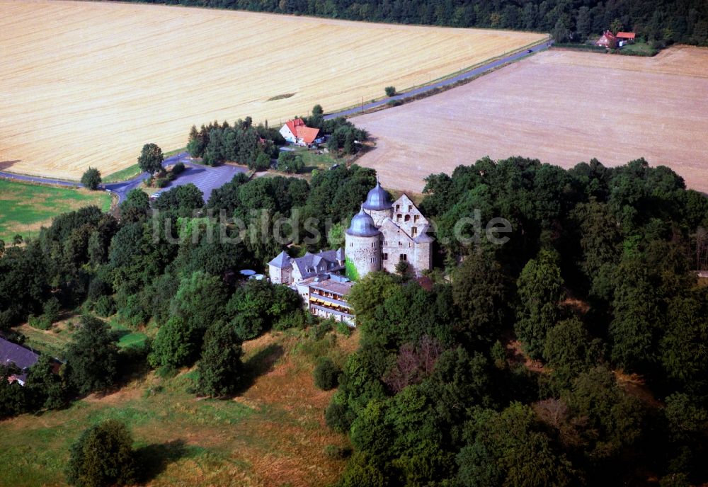 Luftaufnahme Hofgeismar - Burg Sababurg in Hofgeismar im Bundesland Hessen, Deutschland