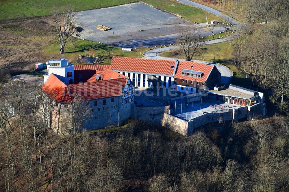 Luftaufnahme Leinefelde-Worbis - Burg Scharfenstein in Leinefelde-Worbis im Bundesland Thüringen, Deutschland
