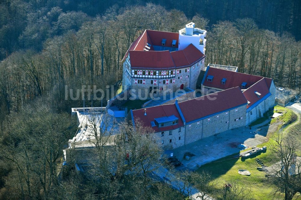 Luftaufnahme Leinefelde-Worbis - Burg Scharfenstein in Leinefelde-Worbis im Bundesland Thüringen, Deutschland