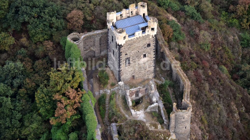 Ochtendung von oben - Burg Wernerseck in Ochtendung im Bundesland Rheinland-Pfalz, Deutschland