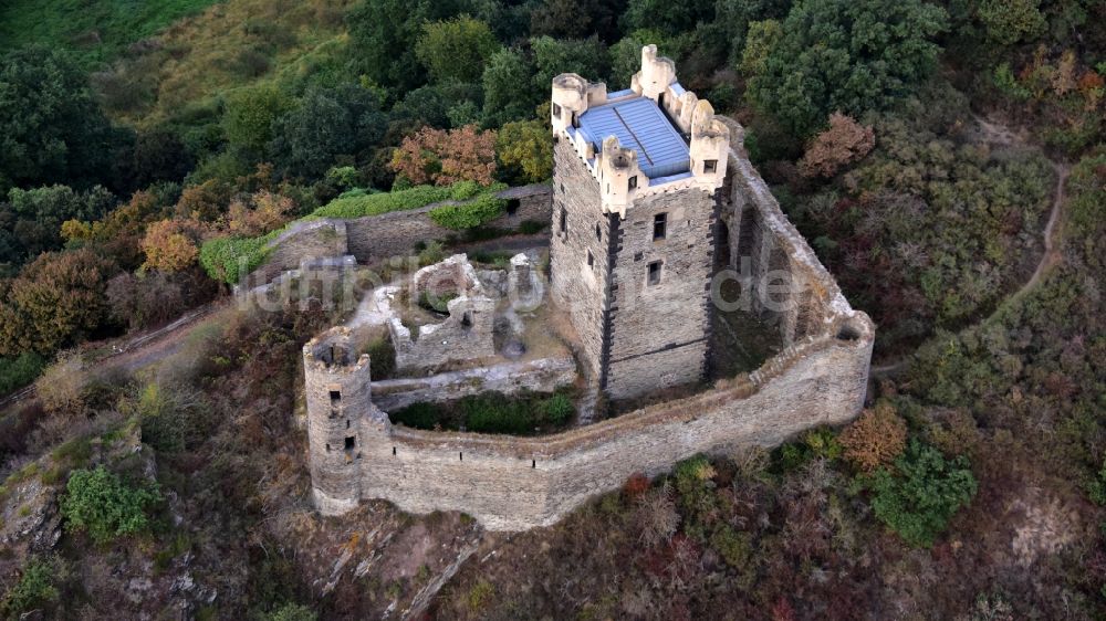 Ochtendung von oben - Burg Wernerseck in Ochtendung im Bundesland Rheinland-Pfalz, Deutschland