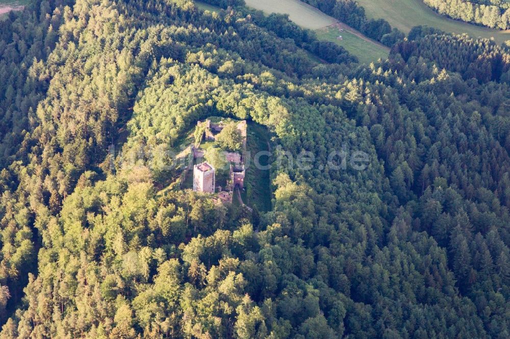 Amorbach aus der Vogelperspektive: Burg Wildenberg in Amorbach im Bundesland Bayern, Deutschland