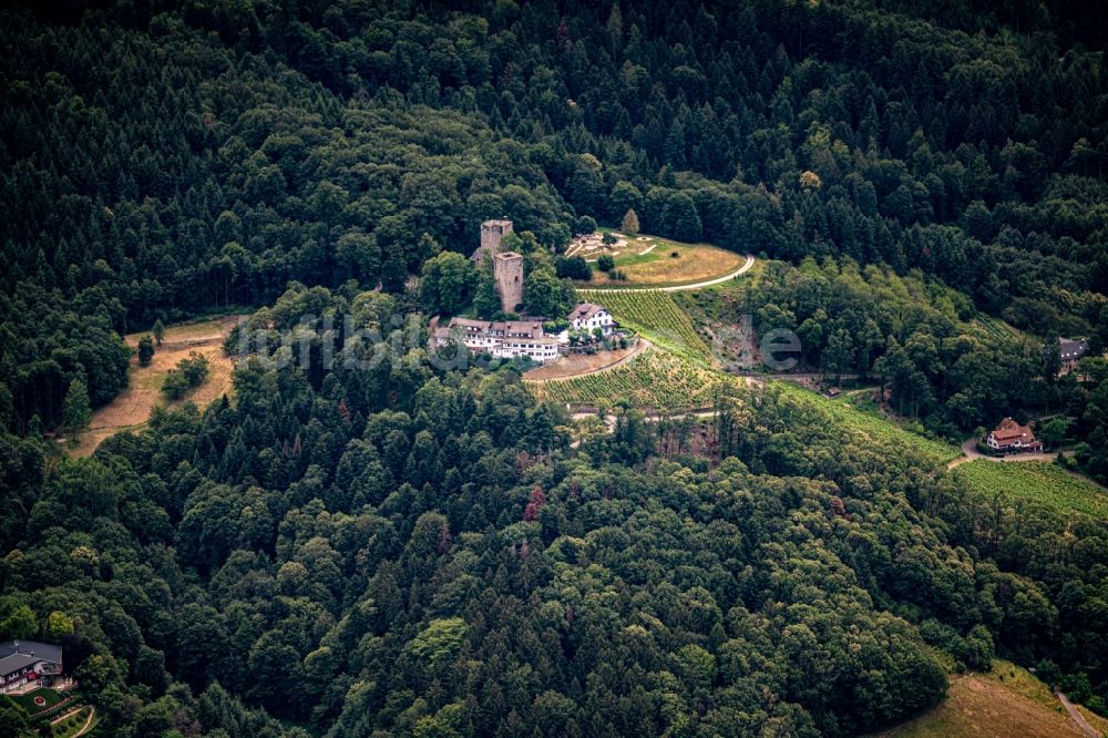 Luftbild Bühl - Burg Windek Ruine und Hotel in Bühl im Bundesland Baden-Württemberg, Deutschland
