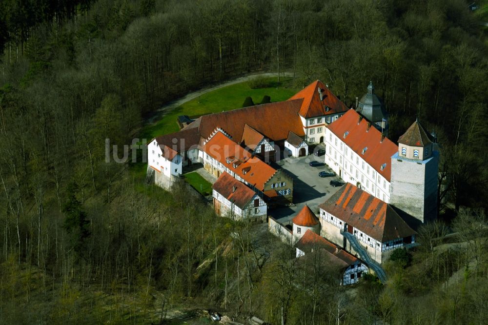Aschhausen von oben - Burganlage Aschhausen im Bundesland Baden-Württemberg, Deutschland