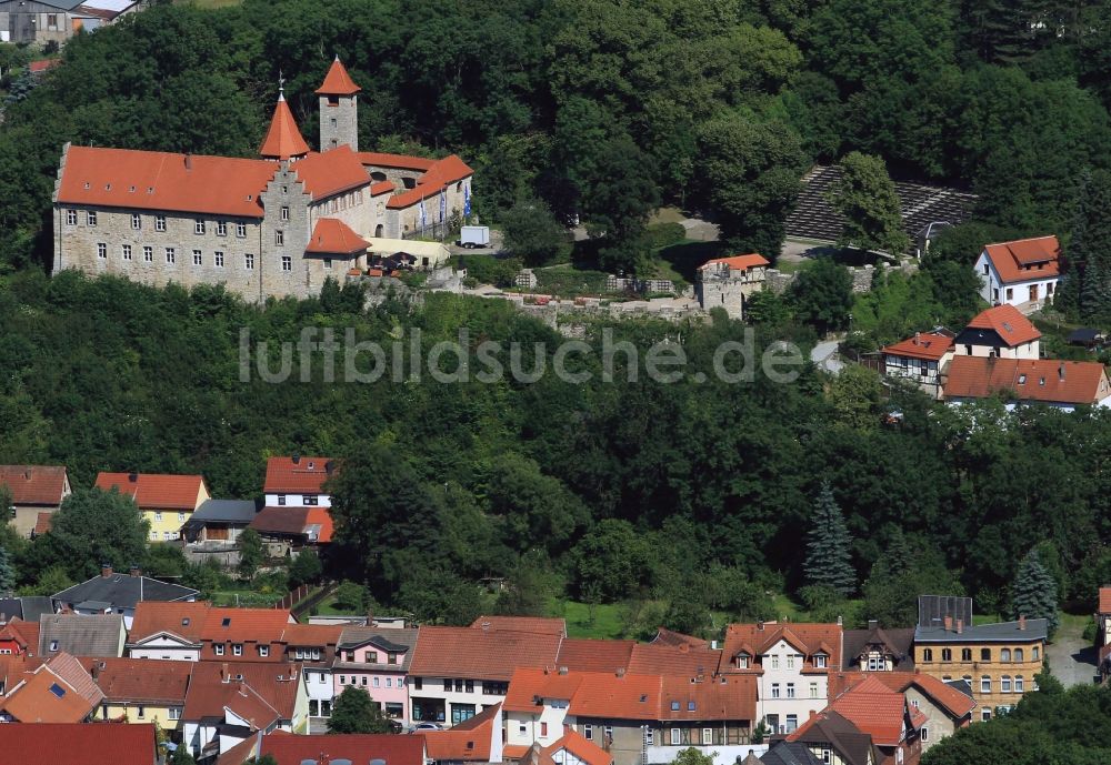 Luftaufnahme Kranichfeld - Burganlage der Niederburg Kranichfeld in Thüringen