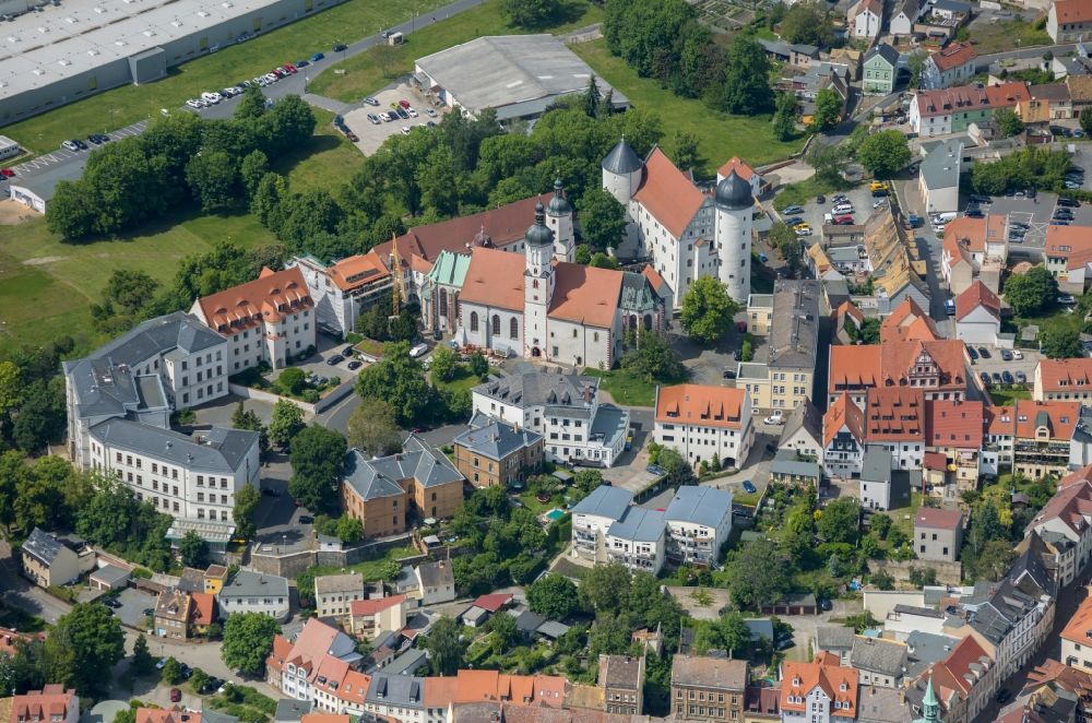 Luftbild Wurzen - Burganlage des Schloss am Amtshof in Wurzen im Bundesland Sachsen