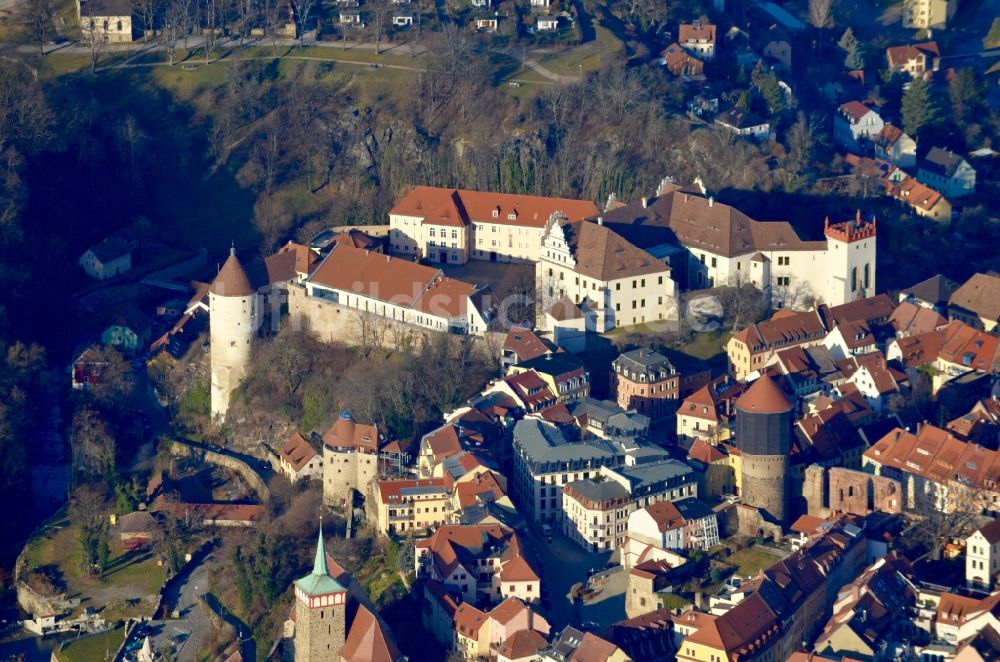 Bautzen aus der Vogelperspektive: Burganlage des Schloss Bautzen in Bautzen im Bundesland Sachsen, Deutschland