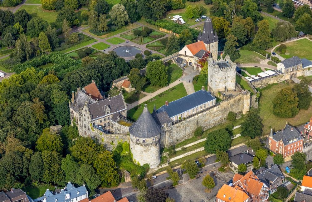 Luftbild Bad Bentheim - Burganlage des Schloss Burg Bentheim an der Schloßstraße in Bad Bentheim im Bundesland Niedersachsen, Deutschland
