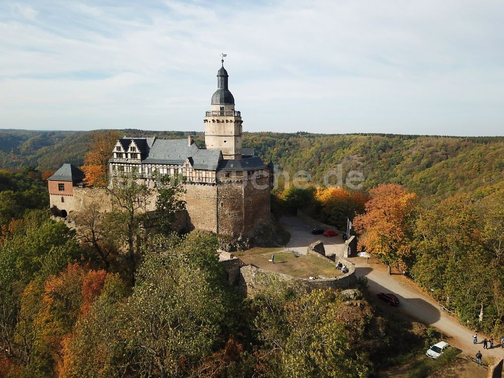 Luftaufnahme Falkenstein/Harz - Burganlage des Schloss in Falkenstein/Harz im Bundesland Sachsen-Anhalt, Deutschland
