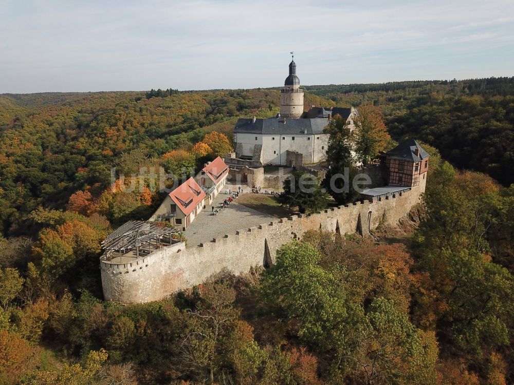 Falkenstein/Harz aus der Vogelperspektive: Burganlage des Schloss in Falkenstein/Harz im Bundesland Sachsen-Anhalt, Deutschland