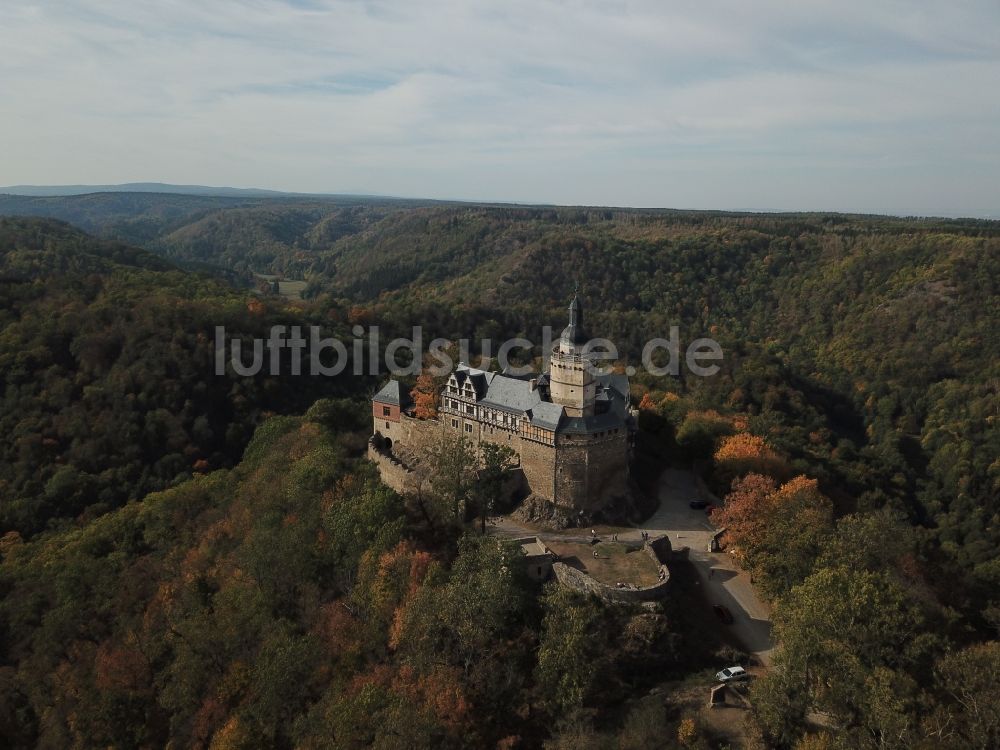 Luftaufnahme Falkenstein/Harz - Burganlage des Schloss in Falkenstein/Harz im Bundesland Sachsen-Anhalt, Deutschland