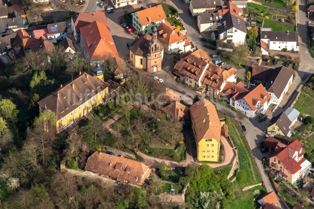 Luftaufnahme Mahlberg - Burganlage des Schloss Mahlberg in Mahlberg im Bundesland Baden-Württemberg, Deutschland